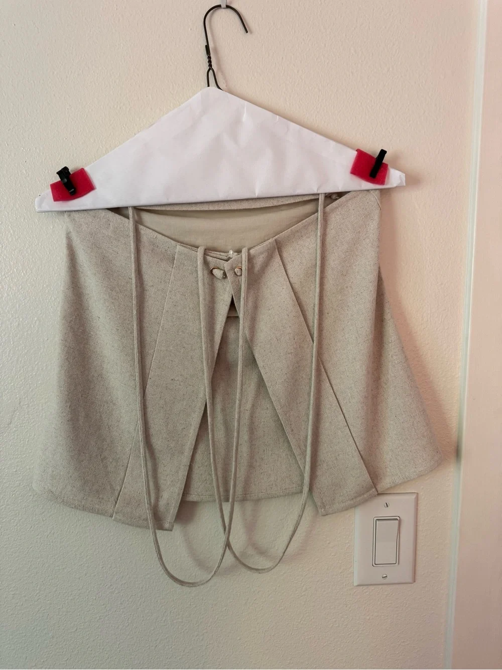 Casey - Linen Corded Embroidered Linen Top - Natural - Picture 5 of 6